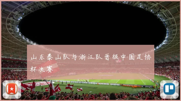 山东泰山队与浙江队晋级中国足协杯决赛